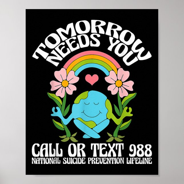 Retro Tomorrow Needs You 988 Suicide Prevention Aw Poster (Framsidan)