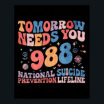 Retro Tomorrow Needs You 988 Suicide Prevention Aw Poster<br><div class="desc">Retro Tomorrow Needs You 988 Suicide Prevention Awareness</div>