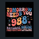 Retro Tomorrow Needs You 988 Suicide Prevention Aw Poster<br><div class="desc">Retro Tomorrow Needs You 988 Suicide Prevention Awareness</div>