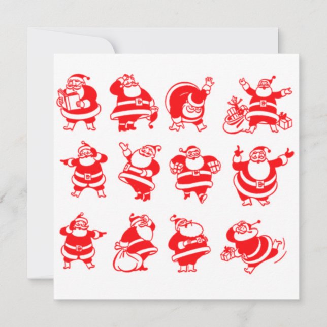 Retro Tomtar Inbjudningar (Framsida)