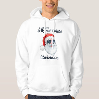 Retro Tomte Julglad och Ljus Jul Hoodie