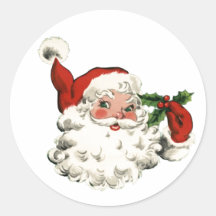 RETRO Tomte Klassisk Rund Klistermärke