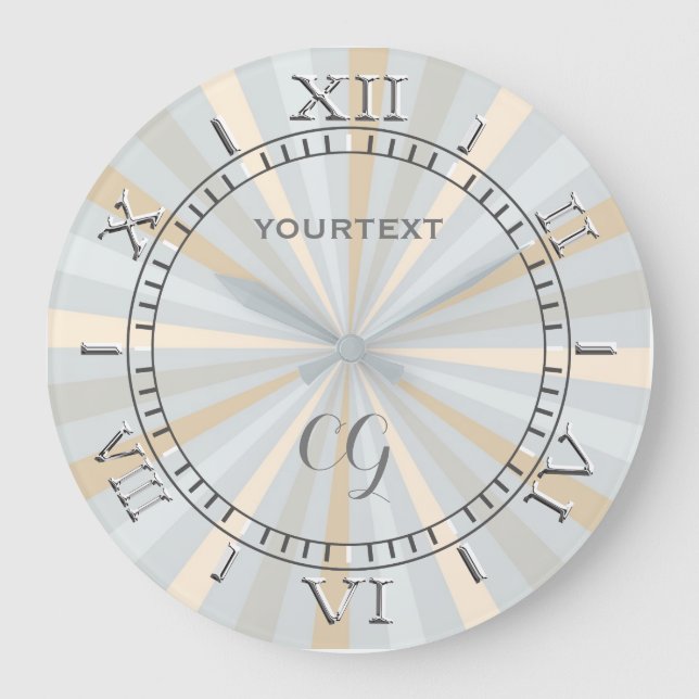 Retro Tones Harmony Classic Spinning Wheel-uppring Stor Klocka (Framsida)