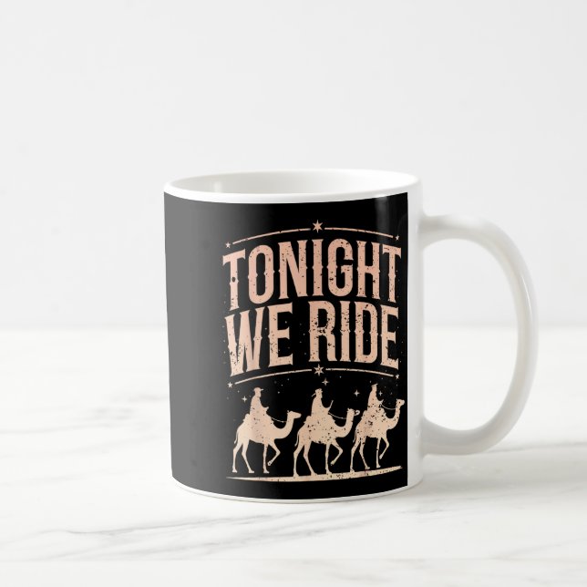 Retro Tonight We Ride Three Wise Men Christmas Nat Kaffemugg (Höger)