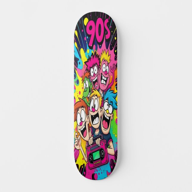 Retro Toon Chaos Edition 1 Mini Skateboard Bräda 18,5 Cm (Framsida)