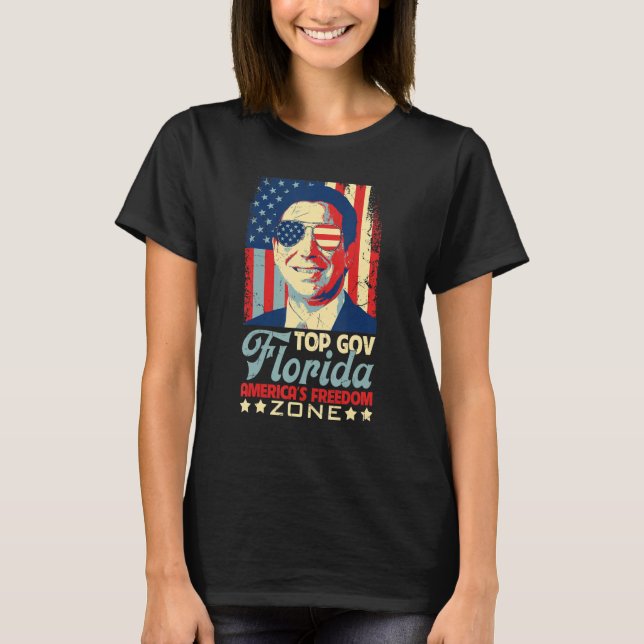Retro Top Gov Ron DeSantis Florida America's Freed T Shirt (Framsida)