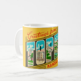 Retro Topeka Kansas Hälsning Mugg