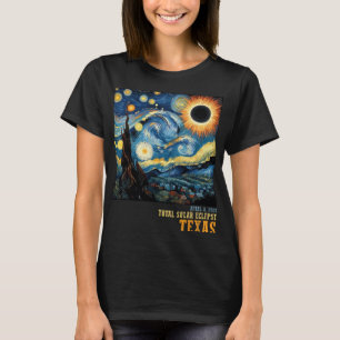 Retro Total Solar Eclipse 2024 Texas För manar kvi T Shirt