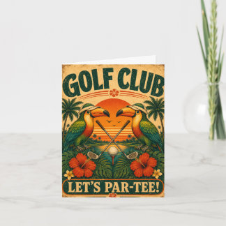 Retro Toucan Golfklubb Falt Födelsedagsinbjudan Inbjudan