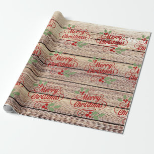 Retro trä för god jultypografibjörk presentpapper