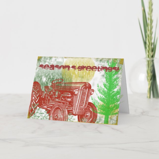 Retro Tractor julkort Helgkort (Framsida)