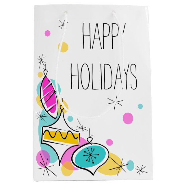 Retro Träd Baubles Corner Helgdagar medium (Framsidan)