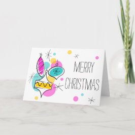 Retro Träd Baubles Grupp jul i texten Helgkort