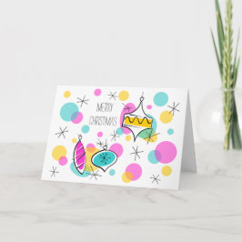 Retro Träd Baubles jul-kort Helgkort