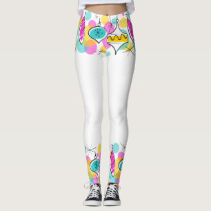 Retro Träd Baubles Line Line leggings