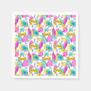Retro Träd Baubles Multi 360 papper napkin Pappersservett