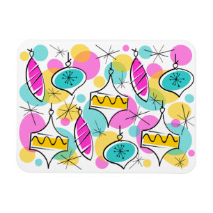 Retro Träd Baubles Multi Flexible magnet