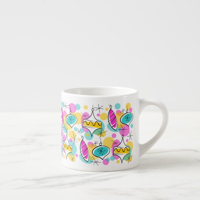 Retro Träd Baubles Multi mugg espresso Espressomugg (Höger)