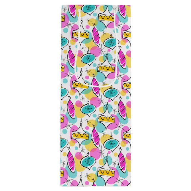 Retro Träd Baubles Multipresentväska vin (Framsidan)