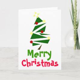 RETRO TRÄD CHRISTMAS GREETING CARD HELGKORT