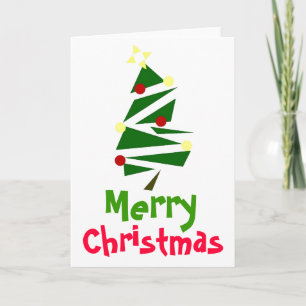 RETRO TRÄD CHRISTMAS GREETING CARD HELGKORT