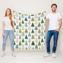 Retro Träd Fleecefilt