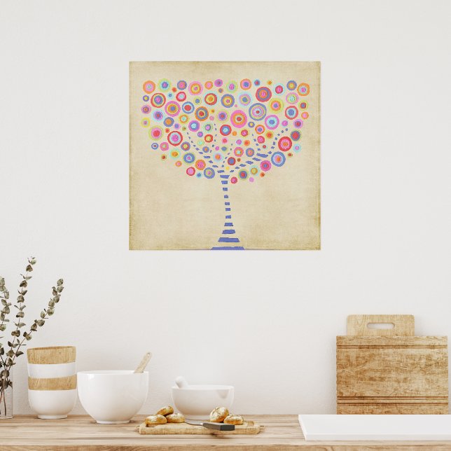 Retro Träd Personlig Namn Rumsvägg Poster (Kök)