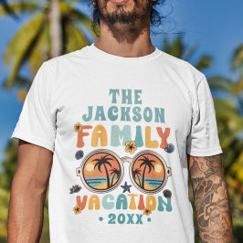 Retro träd sunglass groovy (familjeterester) t shirt