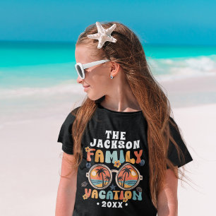 Retro träd sunglass groovy (familjeterester) t shirt