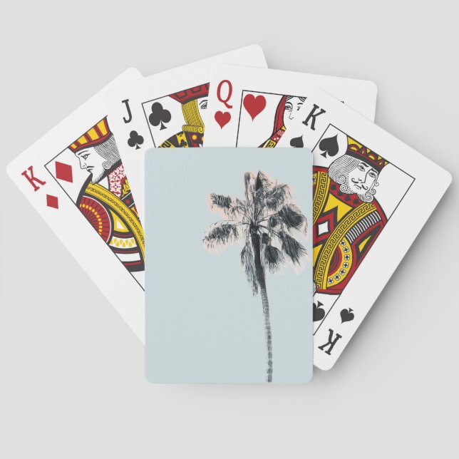 Retro Träd Tropical Rosa Mint  Casinokort (Baksidan)