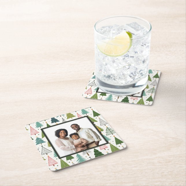 Retro Träd Underlägg Papper Kvadrat (Insitu)