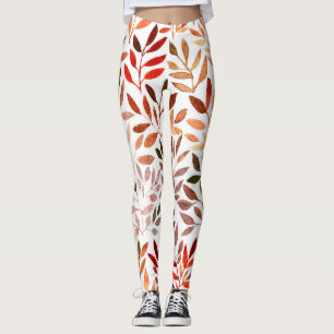 Retro träd, vattenfärgen, sömlös mönster. leggings