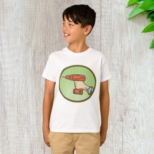 Retro trådlös borrning t shirt (Skapare uppladdad)