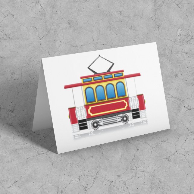 Retro Tram Illustration Kort (Skapare uppladdad)