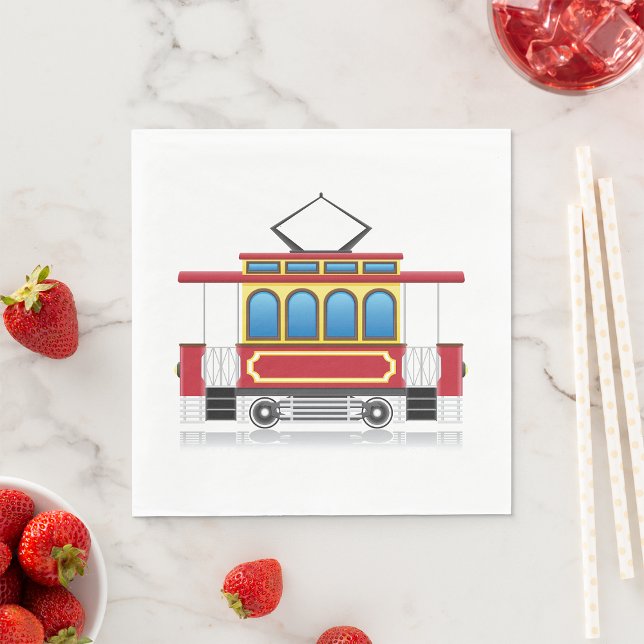 Retro Tram Illustration Pappersservett (Skapare uppladdad)