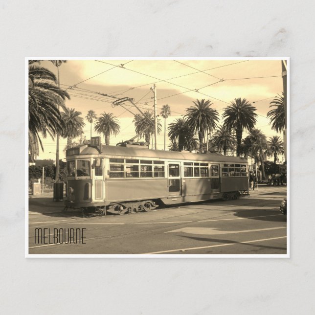 retro tram melbourne vykort (Framsida)