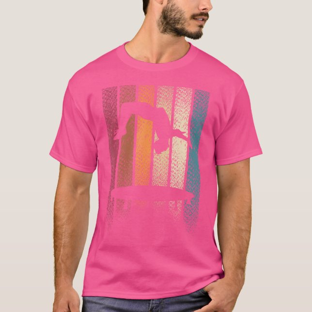 Retro Trampolin Hopp Tumbling Backflip T Shirt (Framsida)