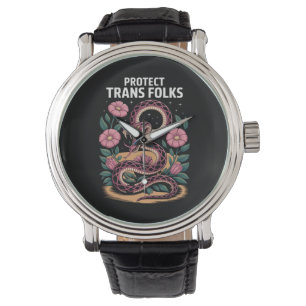 Retro Trans Pride Trans Rättighet Skydda Trans Per Armbandsur