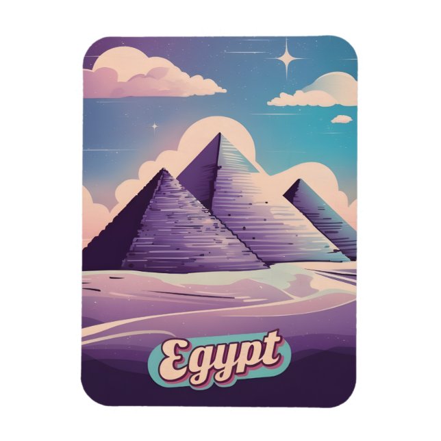 Retro Travel 80s Synthwave Ancient Egypten Pyramid Magnet (Vertikal)