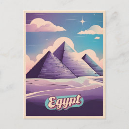 Retro Travel 80s Synthwave Ancient Egypten Pyramid Vykort