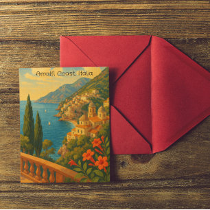 Retro Travel Amalfi Kusten Italia Vykort