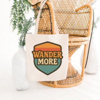 Retro Travel Badge Tote Bag Design Tygkasse