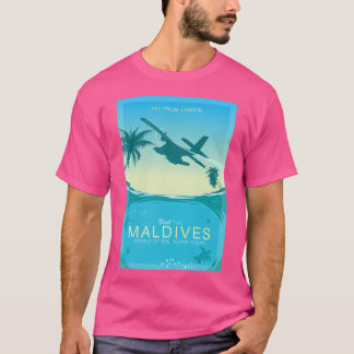 Retro Travel Besök Maldiverna - pärlor på T Shirt