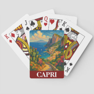 Retro Travel Capri Italien Scenery Casinokort