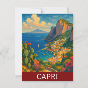 Retro Travel Capri Italien Scenery Vykort