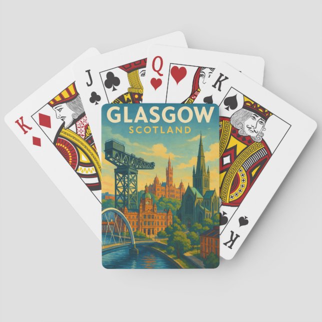 Retro Travel Glasgow Skottland Casinokort (Baksidan)