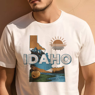 Retro Travel Iconic Idaho Graphic T Shirt