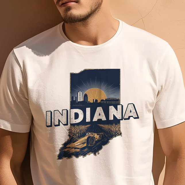 Retro Travel Iconic Indiana Graphic T Shirt (Skapare uppladdad)