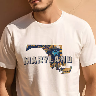 Retro Travel Iconic Maryland Graphic T Shirt