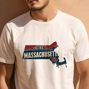 Retro Travel Iconic Massachusetts Graphic T Shirt